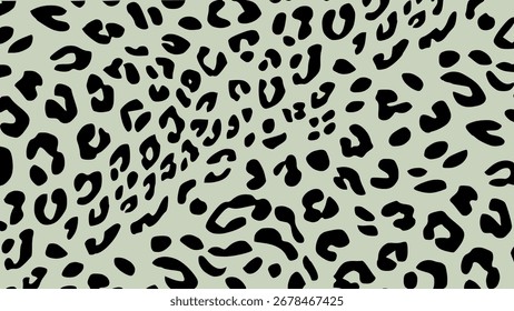 Green and black leopard skin texture. Animal print background. Luxury wallpaper.