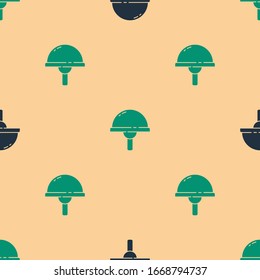 Grün und Schwarz Leuchtdioden-Symbol einzeln auf beigem Hintergrund. Halbleiterdioden-elektrische Komponente Vektorillustration-Illustration