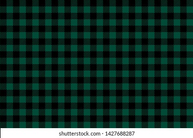 Green Black Lumberjack plaid seamless pattern. Texture for plaid, tablecloths, clothes, shirts, dresses, paper, bedding, blankets, quilts and other textile products. Vector EPS 10