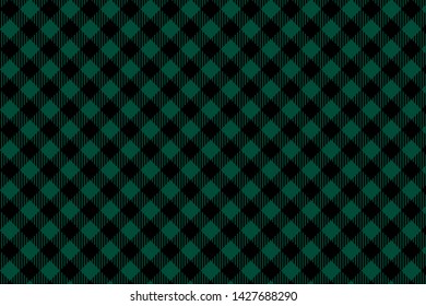 Green Black Lumberjack plaid seamless pattern. Texture for plaid, tablecloths, clothes, shirts, dresses, paper, bedding, blankets, quilts and other textile products. Vector EPS 10