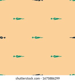 Articulación de marihuana verde y negra, icono de separación aislado sin fisuras en el fondo beige. Cigarrillo con droga, se rodó el cigarrillo de marihuana.  Ilustración vectorial