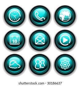 green and black mobile button icons