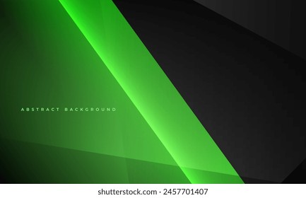 Fondo abstracto moderno verde y negro. Anuncio abstracto de colores vibrantes de neón con Formas geométricas y líneas diagonales. Ilustración vectorial