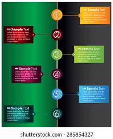 Green black modern time line template for website computer graphic and technology. text box. colorful