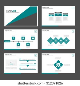 Green and black Multipurpose infographic Presentation template flat design set for advertising marketing web brochure flyer leaflet 