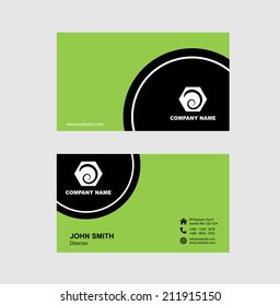 Green and Black Name Card