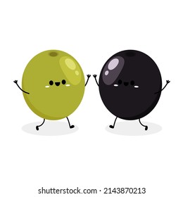 Vector de olivo verde y negro. Diseño de carácter olivo. fondo de pantalla.