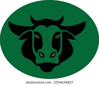 green and black ox  head logo 