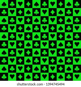 Green black poker suits background