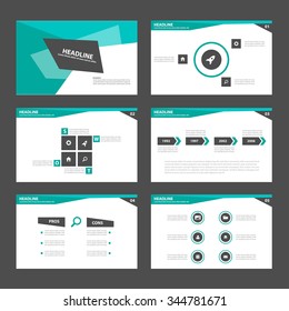 Green and Black presentation template Infographic elements flat design set for brochure flyer leaflet marketing advertising