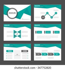 Green and black presentation template Infographic elements  flat design set for brochure flyer leaflet marketing advertising