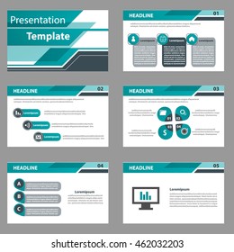 Green and black presentation template Infographic elements flat design set for brochure flyer leaflet marketing