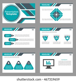 green and black presentation template Infographic elements flat design