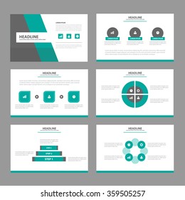 Green black presentation templates Infographic elements flat design set for brochure flyer leaflet marketing advertising