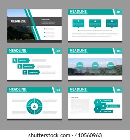 Green Black presentation templates Infographic elements flat design set for brochure flyer leaflet marketing advertising