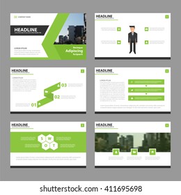Green Black presentation templates Infographic elements flat design set for brochure flyer leaflet marketing advertising