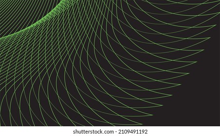 Green and Black Psychedelic Linear Wavy Backgrounds