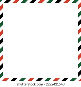 Green, black, and red Christmas stripe border with white background