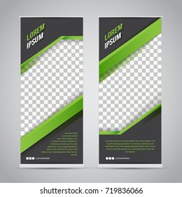 Green Black Roll Up Banner Template Mock Up