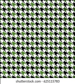 Green And Black Seamless Houndstooth Pattern Design