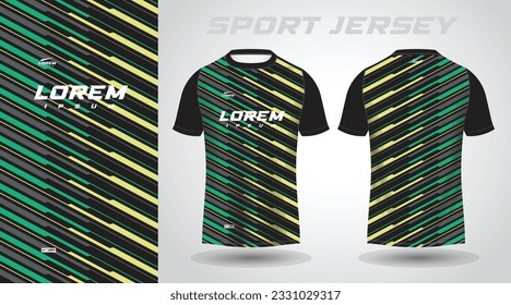 green black shirt soccer football sport jersey template design mockup