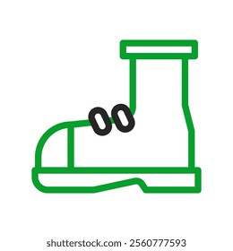 Green and black shoe icon. Concept of fashion, footwear, and style.