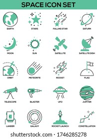 Icono de espacio verde y negro sobre fondo blanco.