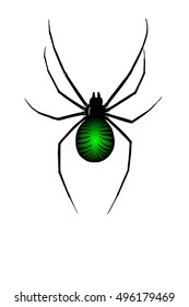 Green black spider