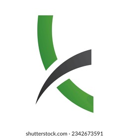 Green and Black Spiky Lowercase Letter K Icon on a White Background
