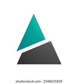 Green and Black Split Triangle Shaped Letter A Icon on a White Background