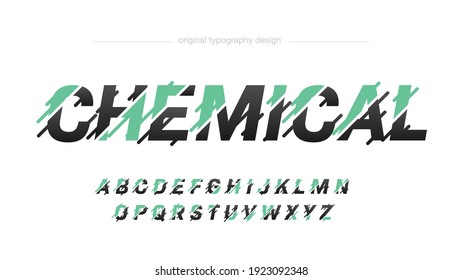 Green and Black Sports Sliced Motion Speed Effect Typography Artistic Font