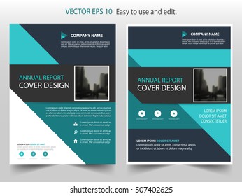 Green black square abstract annual report Brochure design template vector. Business Flyers infographic magazine poster.Abstract layout template ,Book Cover presentation portfolio.