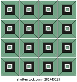 Green and Black Square shape abstract background pattern design for wallpaper and other design and decoration needs.  