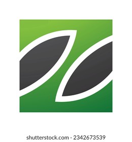 Green and Black Square Shaped Letter Z Icon on a White Background