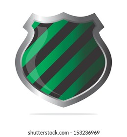 green black stripe glossy shield