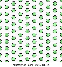 green and black stroke polka dots geometric hexagon on light green color seamless pattern for background, wallpaper, banner, label, texture, textiles vector design