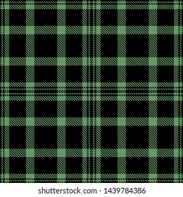 Green and Black Tartan Plaid Scottish Seamless Pattern. Texture from tartan, plaid, tablecloths, shirts, clothes, dresses, bedding, blankets and other textile.