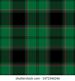 Green and Black Tartan Plaid Scottish Seamless Pattern. Texture from tartan, plaid, tablecloths, shirts, clothes, dresses, bedding, blankets and other textile.