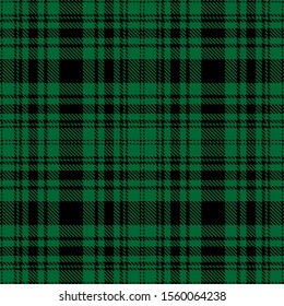 Green and Black Tartan Plaid Scottish Seamless Pattern. Texture from tartan, plaid, tablecloths, shirts, clothes, dresses, bedding, blankets and other textile.