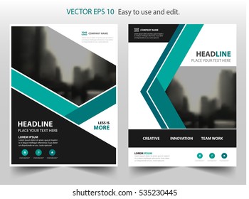 Green black Vector annual report Leaflet Brochure Flyer template design, book cover layout design, abstract business presentation a4 size design