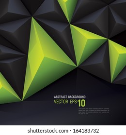 Green and black vector geometric background. Can be used in cover design, book design, website background, CD cover, advertising. 