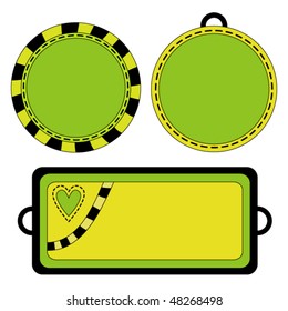 Green and black vector tag collection