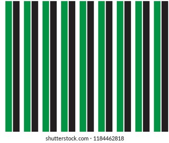 Green and black white background stripe design. Seamless textile pattern.