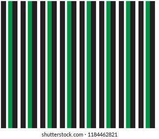 Green and black white background stripe design. Seamless textile pattern.