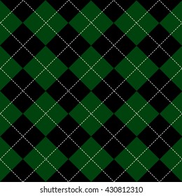 Green Black White Chess Board Diamond Background Vector Illustration