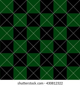 Green Black White Chess Board Diamond Background Vector Illustration