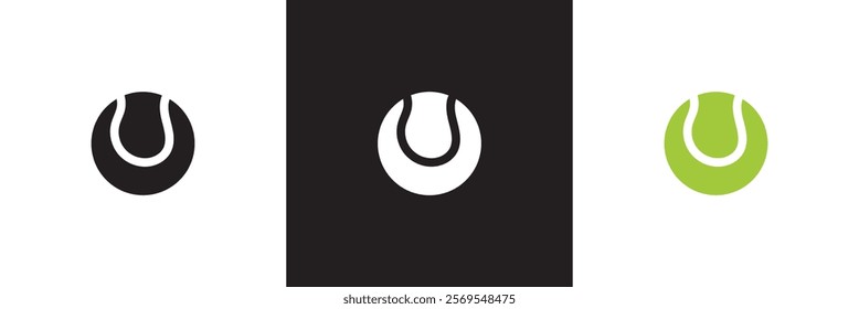 Green, black and white tennis ball set. isolated on white and black background. vector illustration. EPS 10 