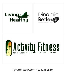 Green black yellow montain barbell line art a man to climb cliffs sports character logo design vector template suitable for living healthy fitness dynamic better strong steep tracking recreation