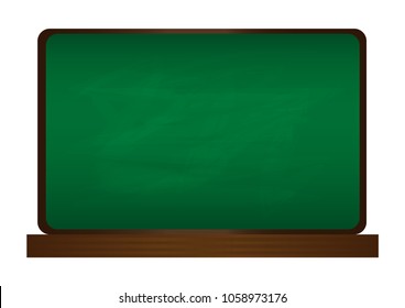 Green blackboard background blank empty dirty chalkboard isolated on white background vector illustrations. Education back to school concept