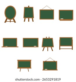 Grüne Tafel flachen Stil Set Illustration
